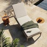 Close-up back view of Sherwood Modern Stone Grey Outdoor Chaise showing ribbed black support under cushion