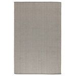 Charlevoix pebble gray indoor outdoor rug with handwoven Moroccan-inspired striped pattern