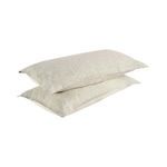 Two stacked natural shams showing thickness and soft, breathable fabric quality
