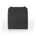 Back view highlighting smooth fabric cover wrapping seat and arms completely