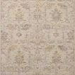 Milena Ivory / Granite vintage style area rug with neutral grey and beige floral motifs and distressed pattern