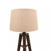 Product Image 4 for Mariner Tripod Style Wood Floor Lamp With Burlap Drum Shade from Creative Co-Op