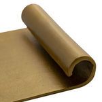 Close-up of curled scroll edge highlighting the antique brass texture and finish