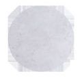 Top-down view of the white marble round tabletop with natural veining on the Ruban Accent Table