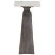 Side view showing curved transition between marble top and metal base of Figuration Side Table