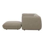 Side profile of Zeppelin sectional with floating base design and cushioned ottoman