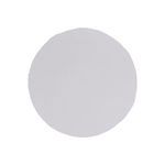 Top view showing smooth round white table surface with slight irregular edge