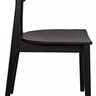 Side view showing sleek lines and wood craftsmanship of black Kimi Chair
