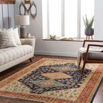 Product Image 3 for Reign Hand-Knotted Navy / Tan Rug - 6' x 9' from Surya