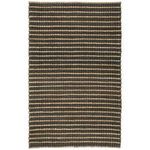 Alysa Natural Handwoven Area Rug with natural jute and gray striped coiled and braided pattern