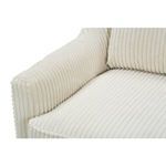 Close-up top view showing the plush vertical ribs on the barrel back and loose back cushion