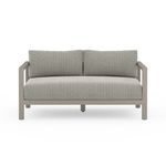 Straight-on frontal view of Sonoma 60-inch outdoor sofa showing clean lines and cushion texture