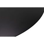 Close-up of the table’s edge highlighting the thin, sleek metal rim and matte finish