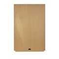 Full height front view of cabinet doors with multi-dimensional angled wood panel design