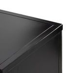 Angled front view showing clean lines and flat top of the console on white background
