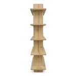 Narrow side view of Casey bookcase emphasizing shelf thickness and bullnose edge on vertical supports