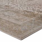 Close-up corner view showing tight binding and detailed texture of the vintage style Tajsa Medallion rug