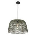 Sable Paper Rope Pendant Light with softened focus against white background showing woven weave pattern