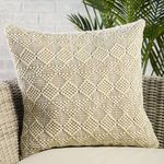 Product Image 4 for Lindy Indoor/ Outdoor Light Green/ Ivory Geometric Pillow from Jaipur 