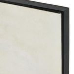 Close-up on the top right corner of painting showing matte canvas texture and subtle color gradient