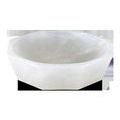 Luminous white octagonal Waystone Bowl made of natural alabaster with smooth carved edges