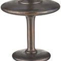Close-up of floor lamp midsection showing the rich bronze-brown textured finish on metal