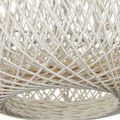 Close-up of tightly twisted twine wrapping at pendant’s open bottom edge