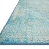 Close-up of Loren Aqua Rug corner showing thick blue edging and textured surface