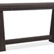 Burnt Timber finish Driftwood Flip-Top Console Table with expandable top and double pedestal solid oak base