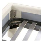 Detailed view of metal frame support and bolts inside corner of Ichigo bed