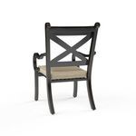 Back view of Monterey Dining Chair highlighting X-shaped backrest design