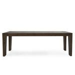 Front view showing rectangular tabletop and four tapered legs of Troy Reclaimed Oak Dining Table