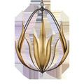 Pear-shaped chandelier viewed from a more top-down angle showing leaf arrangement
