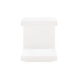 Front view showing the thick top and bottom surfaces with solid white panel in between