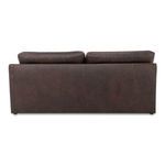 Back view showing smooth leather panels and straight back design with two back cushions