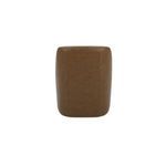 Back view showing seamless leather upholstery wrapping the curved form of the chair