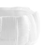 Close-up of Krissa Vase texture emphasizing the alternating horizontal and vertical linear patterns on porcelain