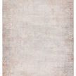 4x6 foot modern geometric area rug in tan, gray, rust, and beige with subtle high-low pile and cream fringe