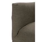 Close-up of Noel Slip Swivel Chair fabric texture and tight weave in dark taupe color
