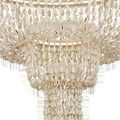 Bottom view showing dense arrangement of shells forming a sculptural tiered pendant