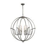 Product Image 1 for Stanton 8 Light Chandelier In Weathered Zinc With Brushed Nickel Accents from Elk Lighting