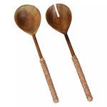 Product Image 3 for Burke Salad Servers, Wood & Natural Leather  from Homart