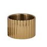Gold Steel Ice Bucket with vertical ridged pattern and metallic double-wall design
