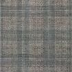 Charcoal flatweave area rug with a modern plaid pattern featuring blue, gray, and dark brown hues