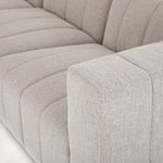 Close-up on channeling and arm seam detail of Langham sectional seat
