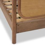 Back side angle showing bed slat detail and wood panel on headboard