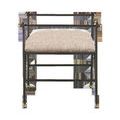 Side view displaying stretcher bars and polished brass ball feet alignments