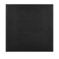 Top view showing the smooth black linen textured square tabletop
