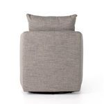 Rear view showing smooth back upholstery and plush rectangular cushion