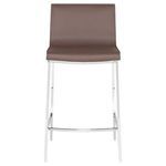 Front view of Colter Counter Stool highlighting rectangular seat and sleek metal frame